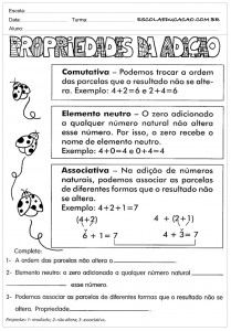 Atividades de Matemática 5º ano - Propriedades da Adição