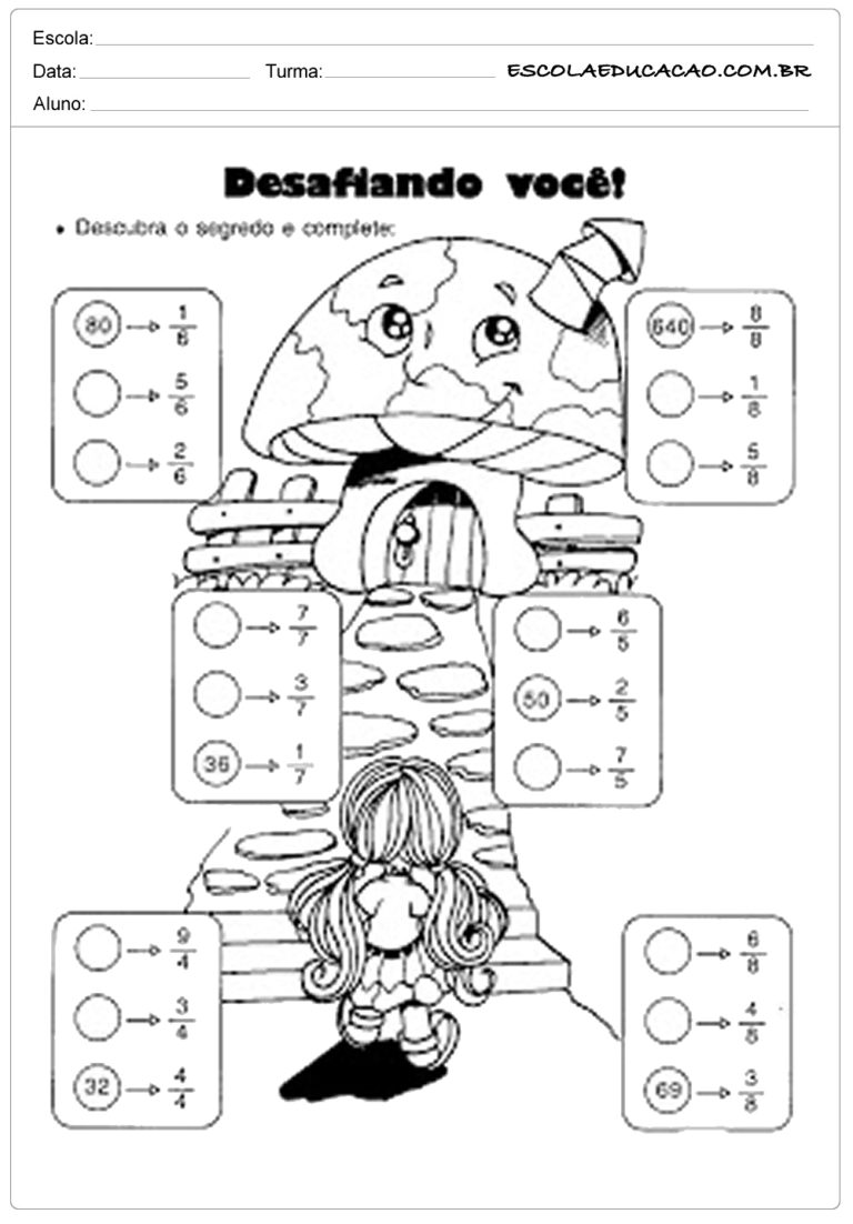 Atividades Frações para o 4º ano Atividade de Matemática Escola