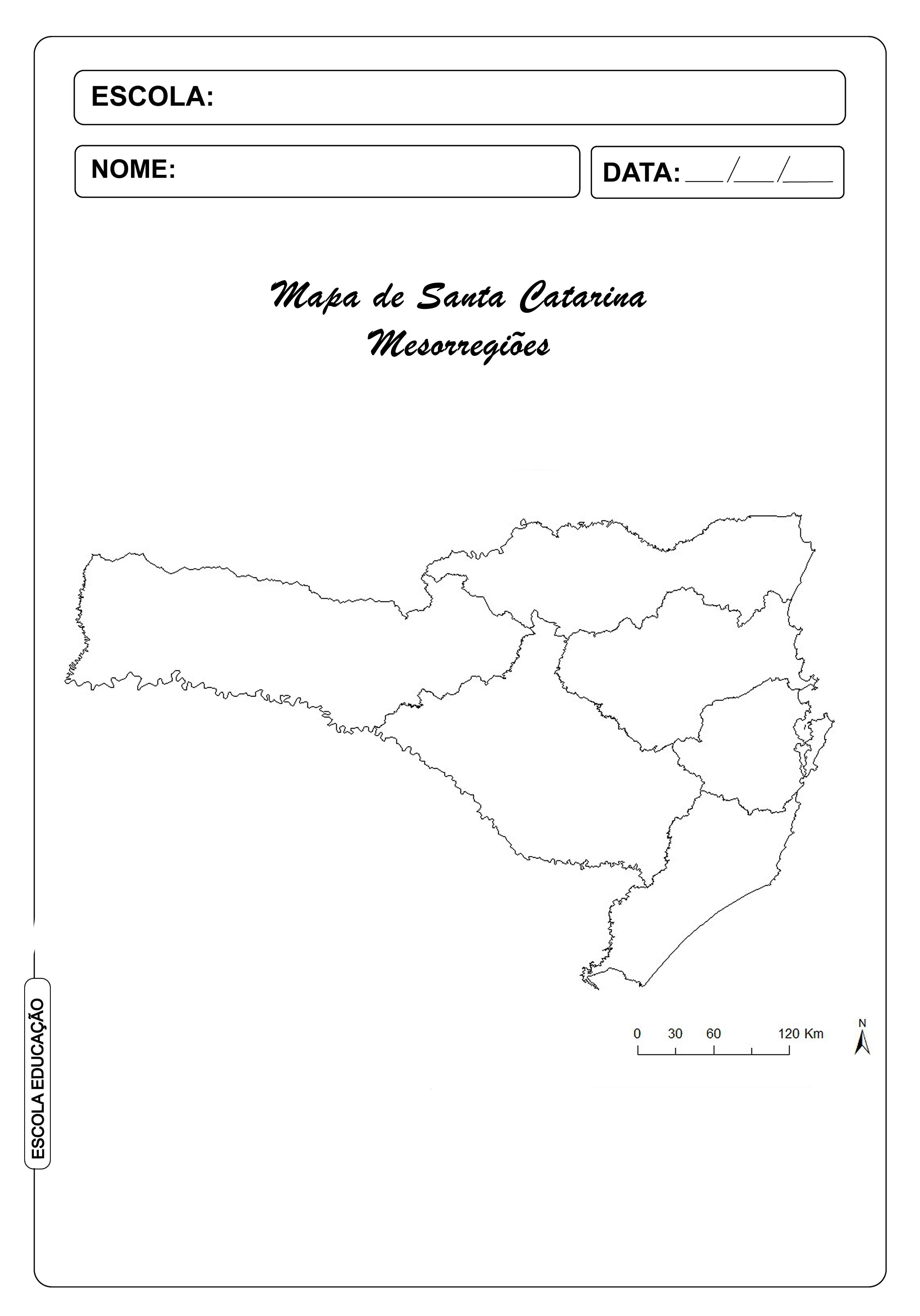 Mapa de Santa Catarina Político cidades praias turístico e rodoviário