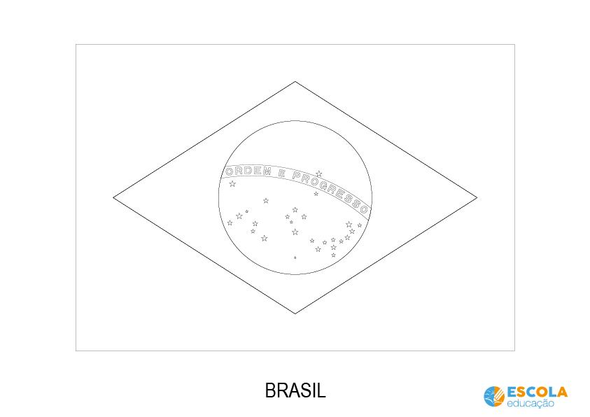 Bandeira do Brasil - Significado das cores, para colorir, quantas
