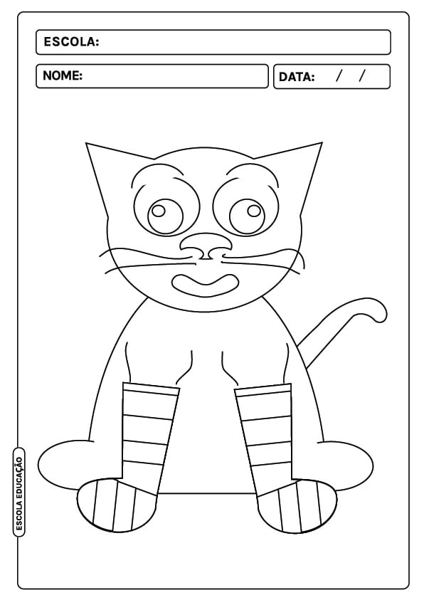 gato para colorir para crianças 5073740 Vetor no Vecteezy