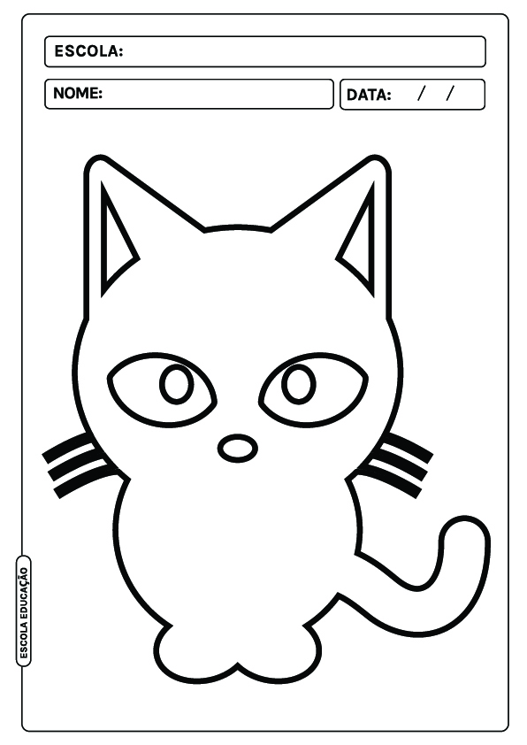 Desenho de gato para colorir e imprimir para crianças