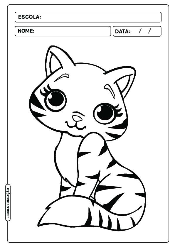 Gato para Colorir : 40 desenhos para imprimir