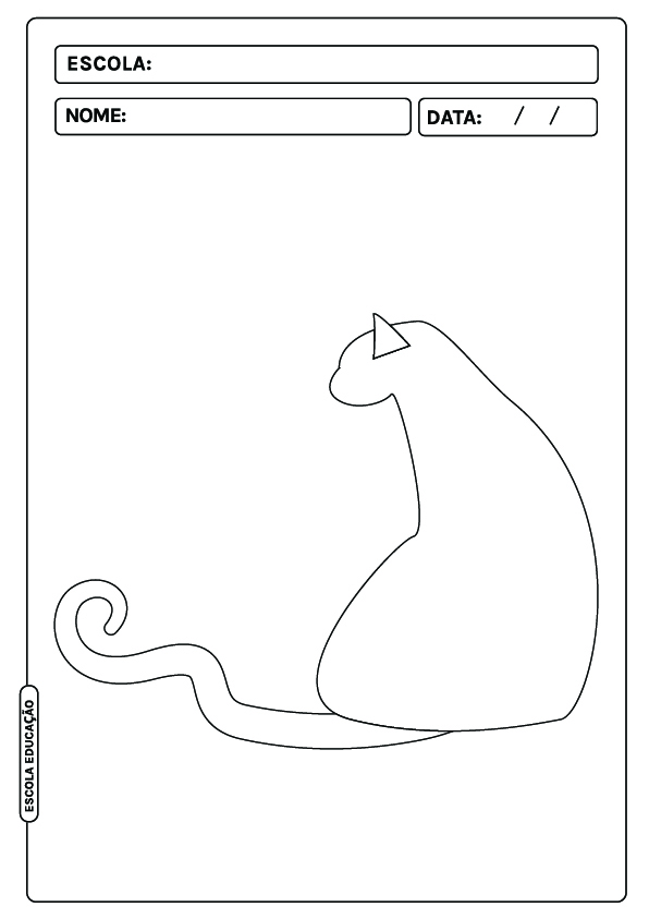 31+ Desenhos de Gato Xadrez para Imprimir e Colorir