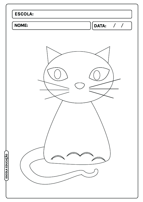 Galeria de fotos e imagens: Desenhos infantis de gatos para pintar