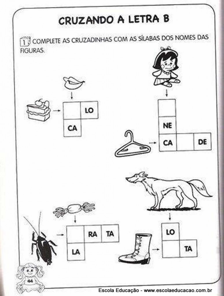 Atividades educativas - 1º ano - Cruzando a letra B