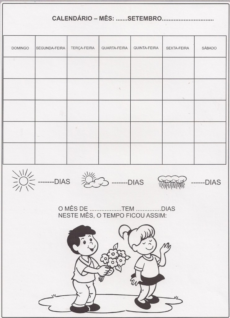 Calendário mês de Setembro