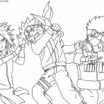 Desenhos para colorir do Naruto – Kakashi, Sakura e Naruto