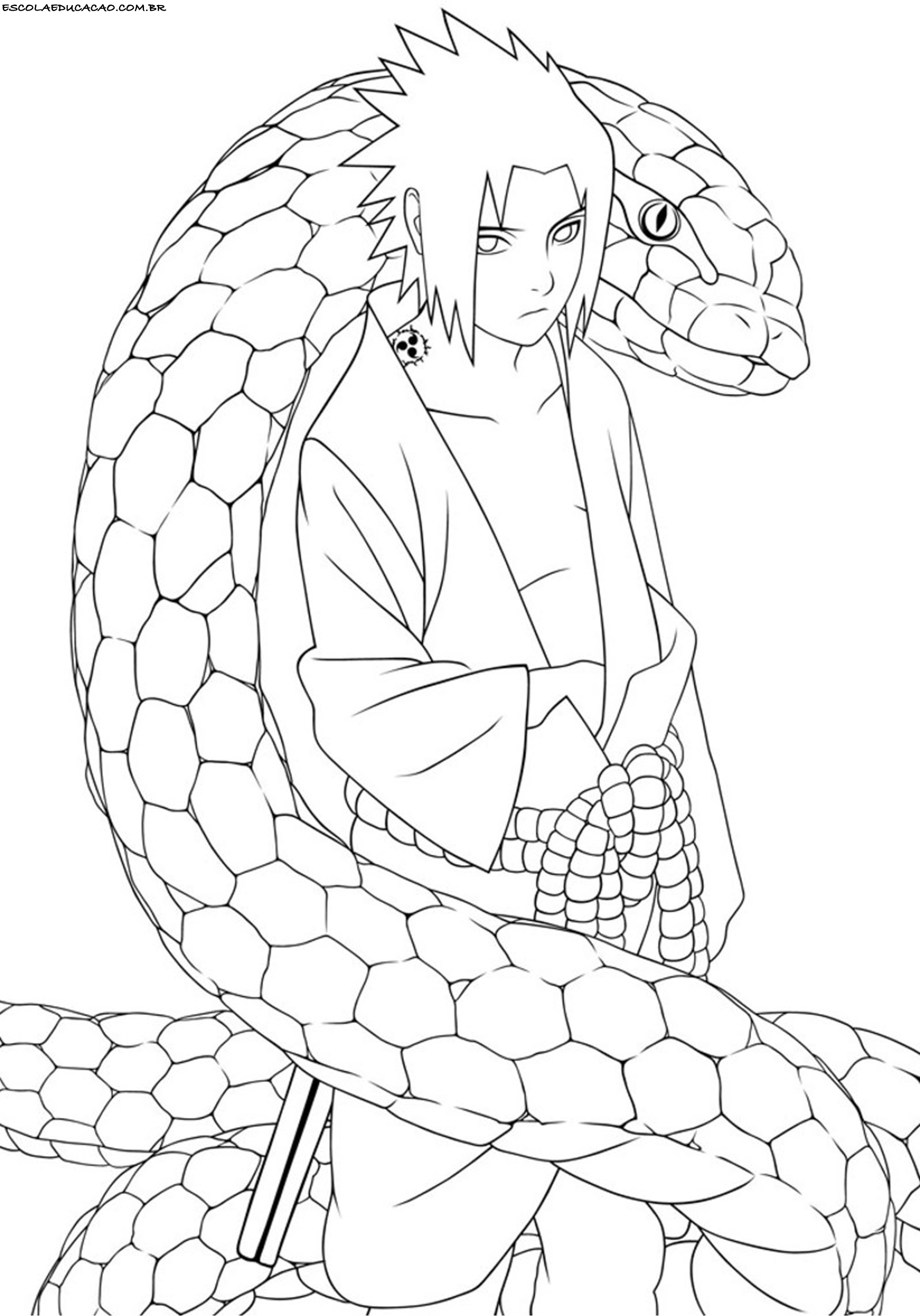 Desenhos Para Colorir Do Naruto Sasuke Orochimaru