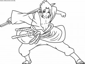 Desenhos para colorir do Naruto - Sasuke