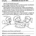 Atividades de Interpretação de Texto 3º ano – Aniversário na Sala de Aula