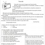 Atividades de Interpretação de Texto 4º Ano – Televisão