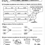 Atividades de Português 2º ano – Completando, Juntando e numerando