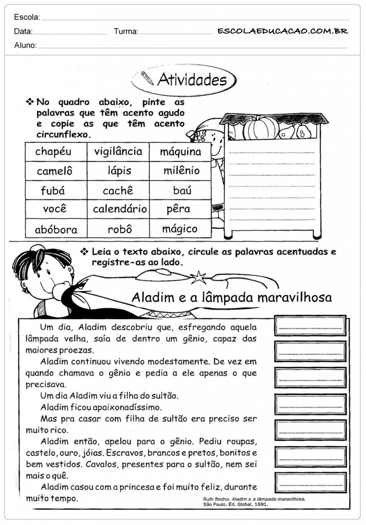 Atividades de Português 3º ano - Atividades para imprimir