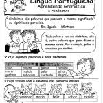 Atividades de Português 3º ano – Sinônimos