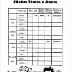 Atividades de Português 4º ano – Sílabas Tônicas e Átona