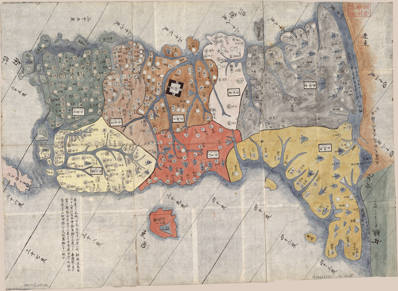Mapa- a Coreia pintado no seculo XIX