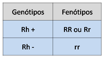 Genótipos e fenótipos do sistema Rh Escola Educação