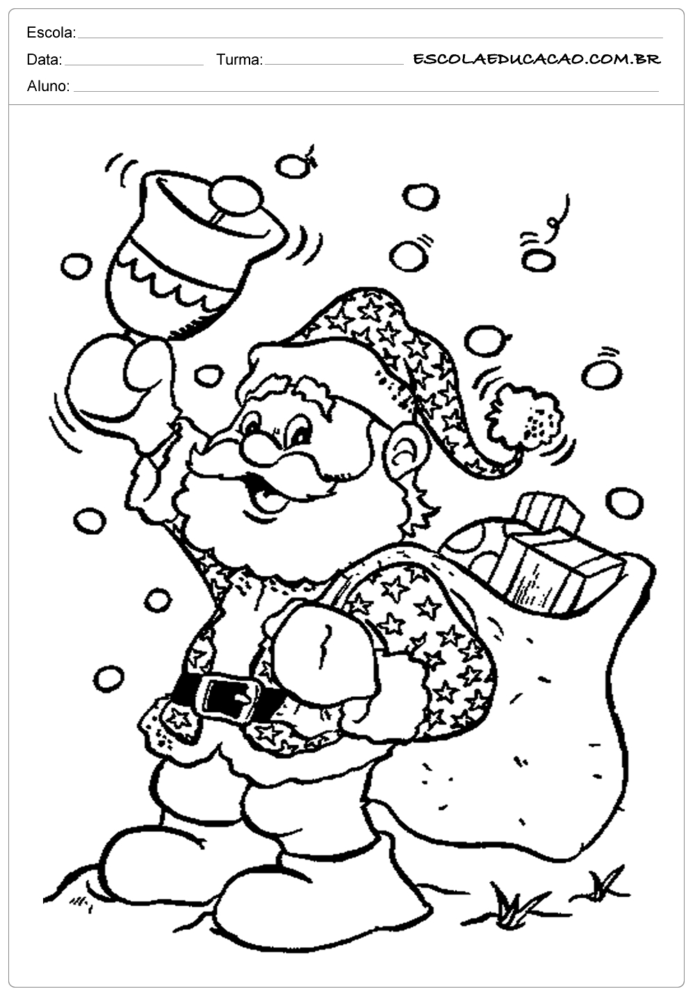 60 Desenhos de Papai Noel para Colorir e Imprimir