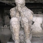 Escavação dos petrificados de Pompeia