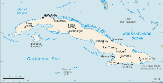 prisão de Guantánamo - mapa