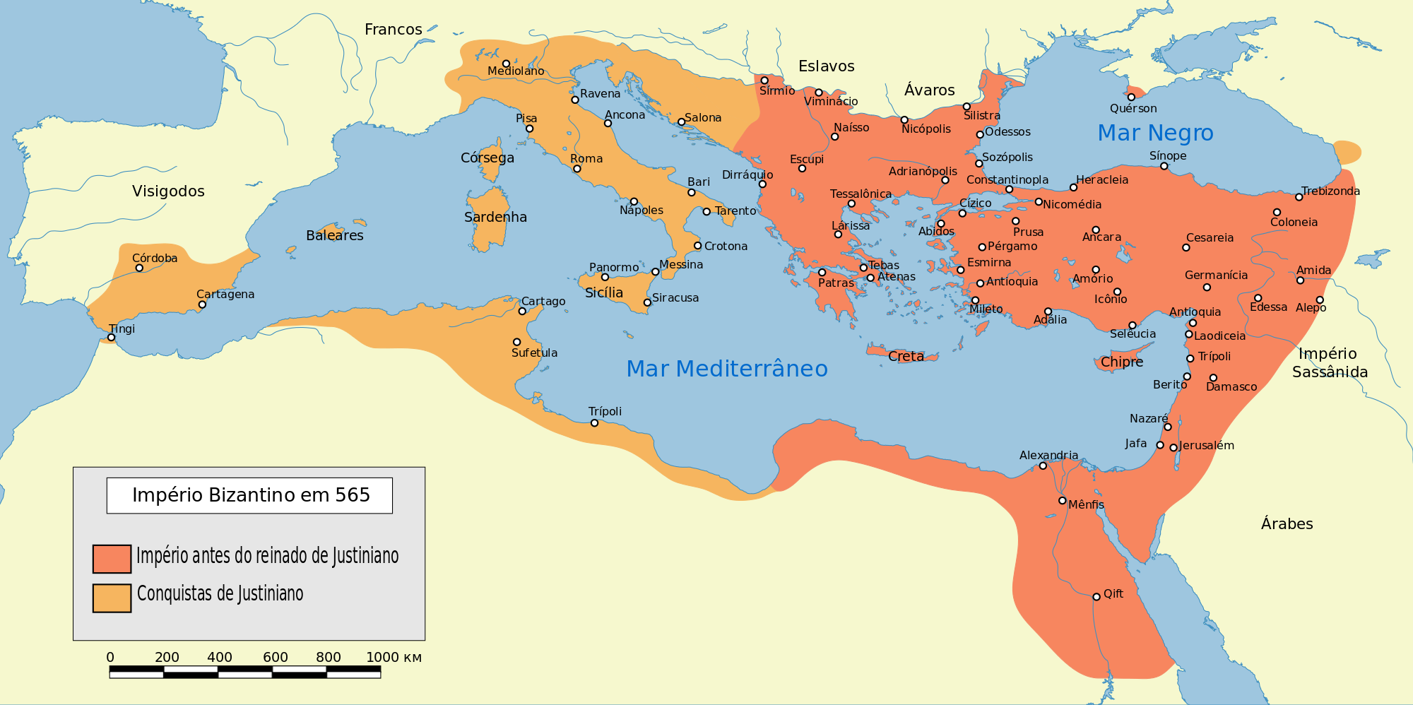 Mapa do Império Bizantino