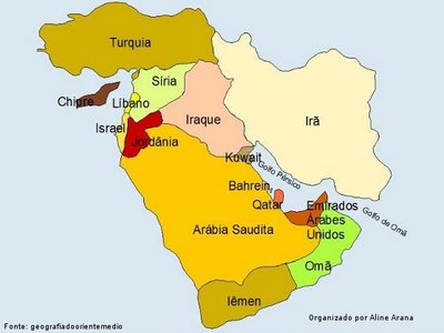 Mapa Oriente Médio