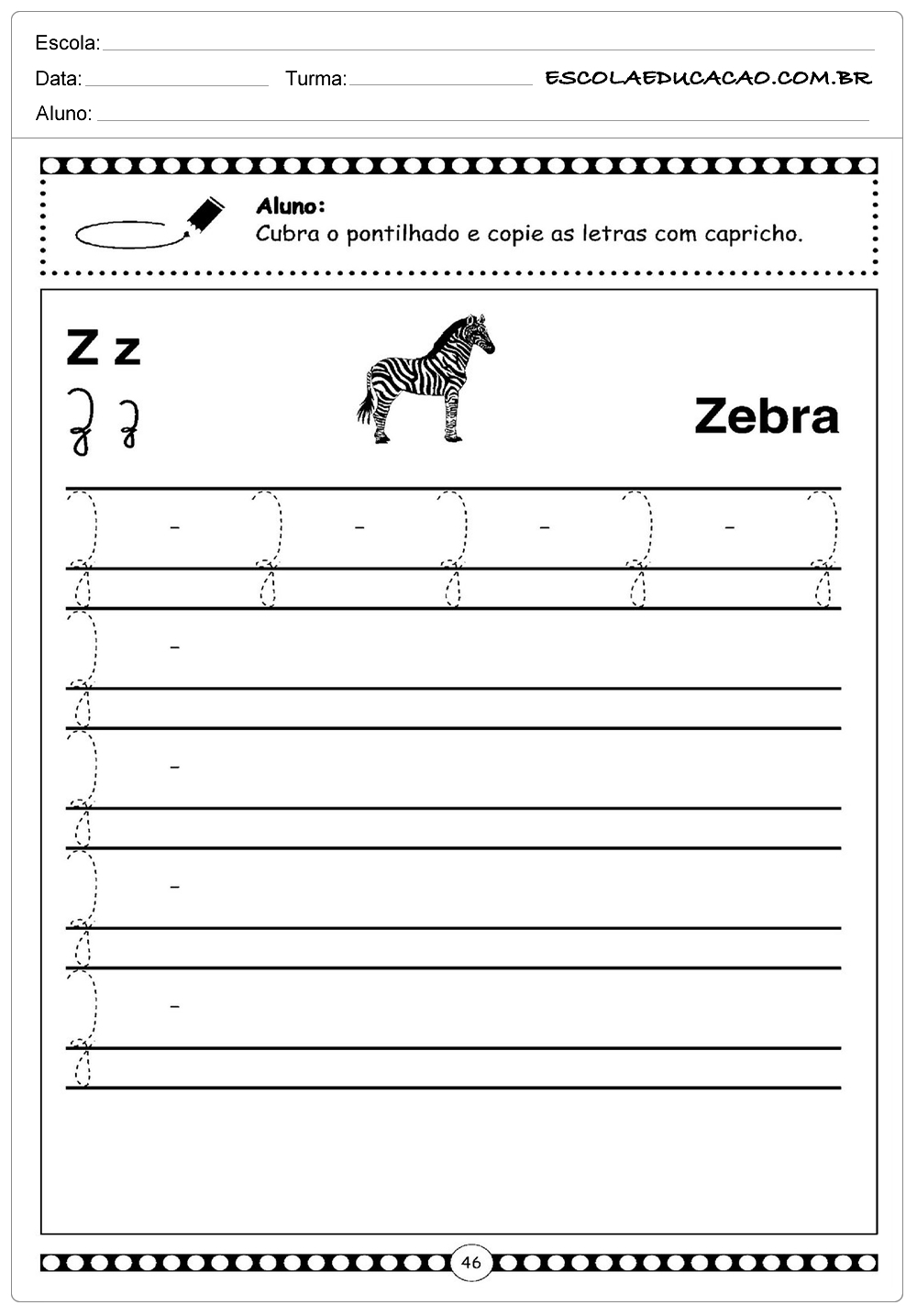 Zebra – Letra Z