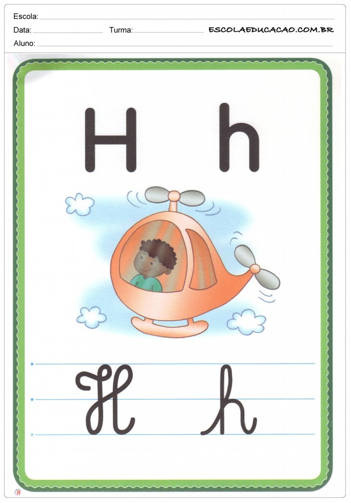 Alfabeto Ilustrado - Letra H