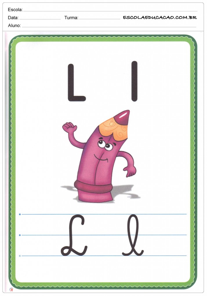 Alfabeto Ilustrado para Imprimir - Colorido - Educação