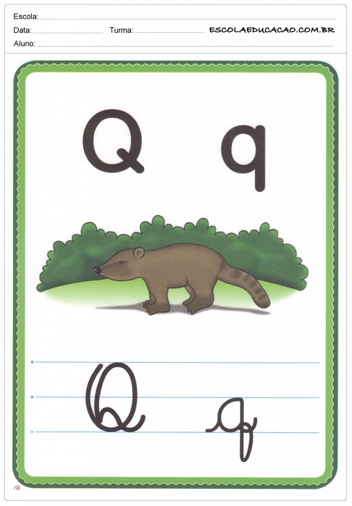 Alfabeto Ilustrado - Letra Q