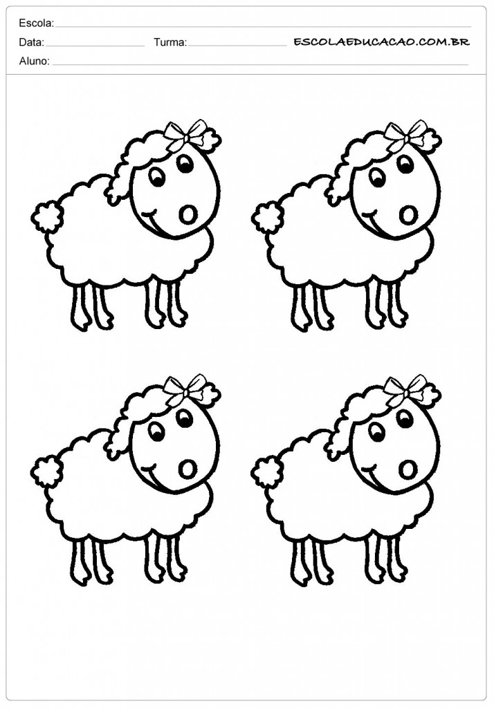 4 ovelhas com lacinhos