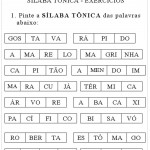 Atividade com Sílabas Tônicas – Exercícios