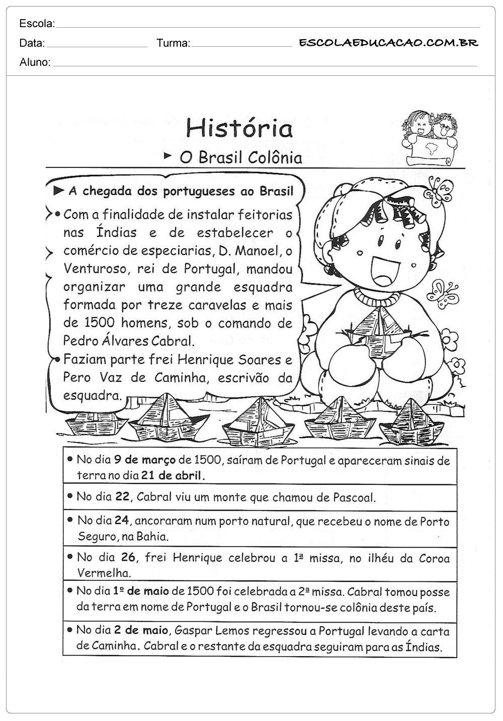 Atividades-de-historia-5-ano-brasil-colonia - Escola Educação