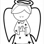Anjo de Natal para Colorir – Anjo Pensativo