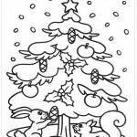 Árvores de Natal para Colorir – Coelhinhos de Natal