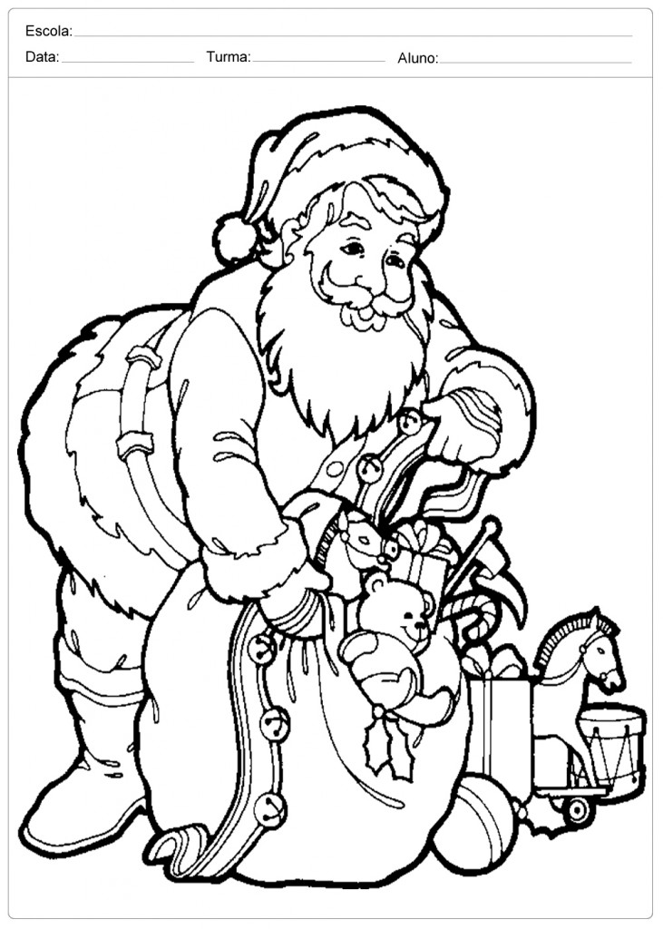 Desenhos de Natal para Colorir - Papai Noel