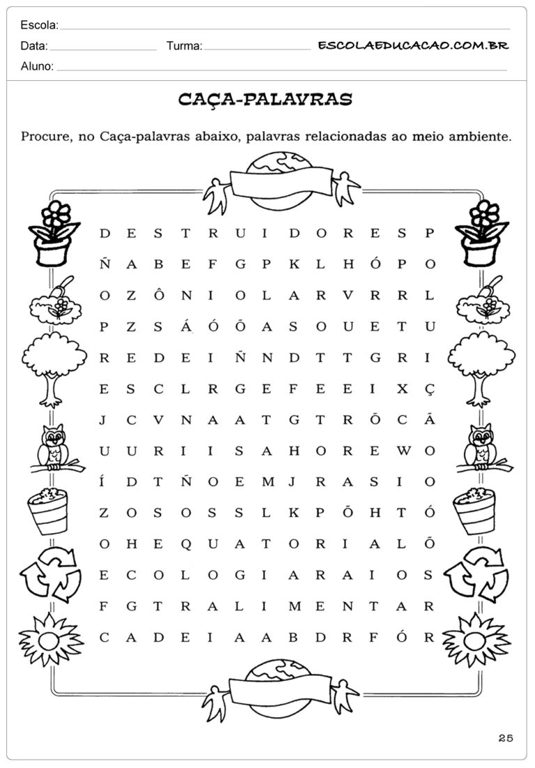 70 Atividades de Caça-Palavras e Cruzadinhas - Escola Educação