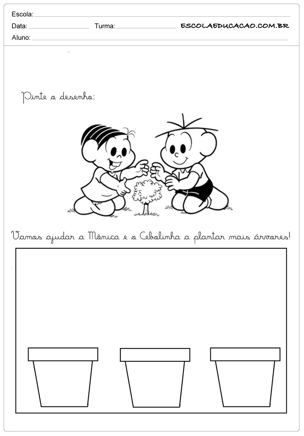 Atividades Dia Do Meio Ambiente Pinte O Desenho Escola Educacao