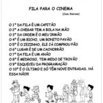 Atividades com Números Ordinais para Alfabetização – Fila para o cinema