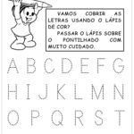 Alfabeto pontilhado vamos cobrir as letras