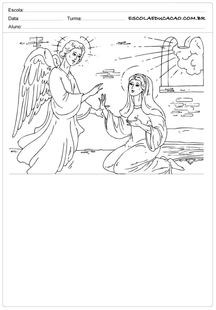 Atividades ensino religioso mulher ver anjo