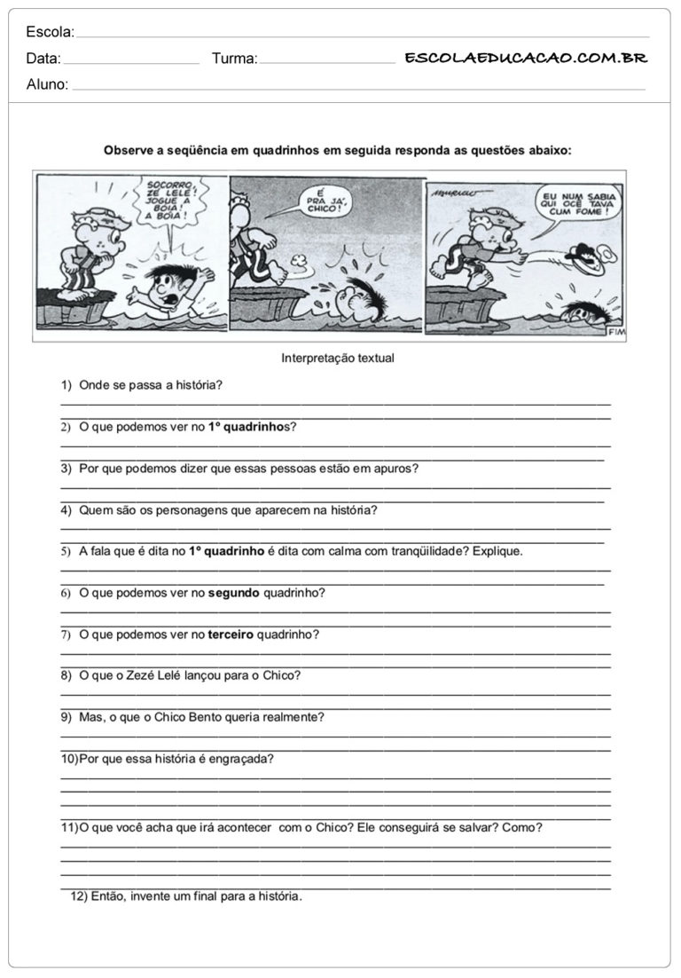 Atividades de interpretação de texto 6º ano - Atividades Educativas ...