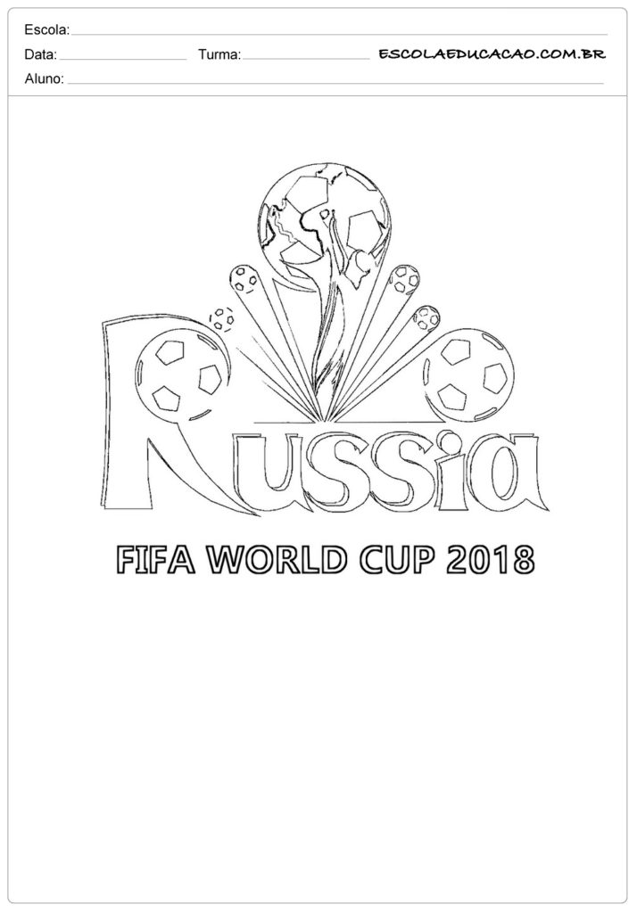 Atividades sobre a copa do mundo para colorir fifa 2018