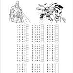 Atividade de tabuada para imprimir tabuada de adição do Batman