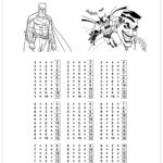 atividade de tabuada para imprimir tabuada de adição do Batman respondida
