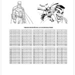 Atividade de tabuada para imprimir tabuada de divisão do Batman