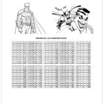 Atividade de tabuada para imprimir tabuada de multiplicação do Batman respondida