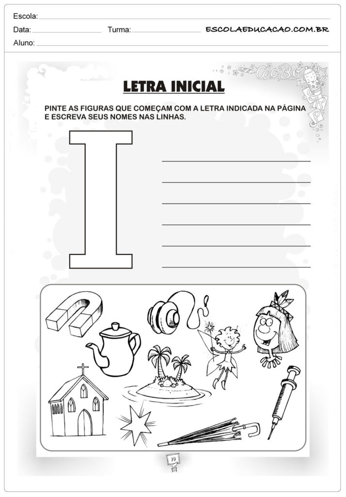 Atividade Letra I - Criatividade