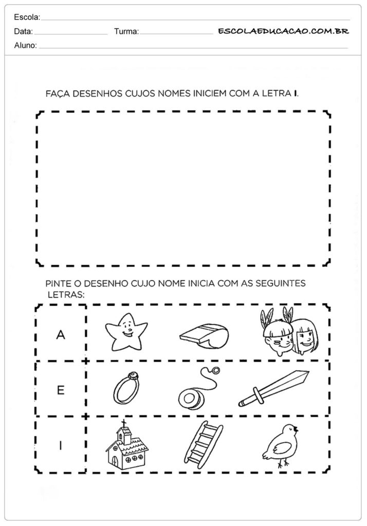 Atividades com a letra I - Atividades prontas para imprimir